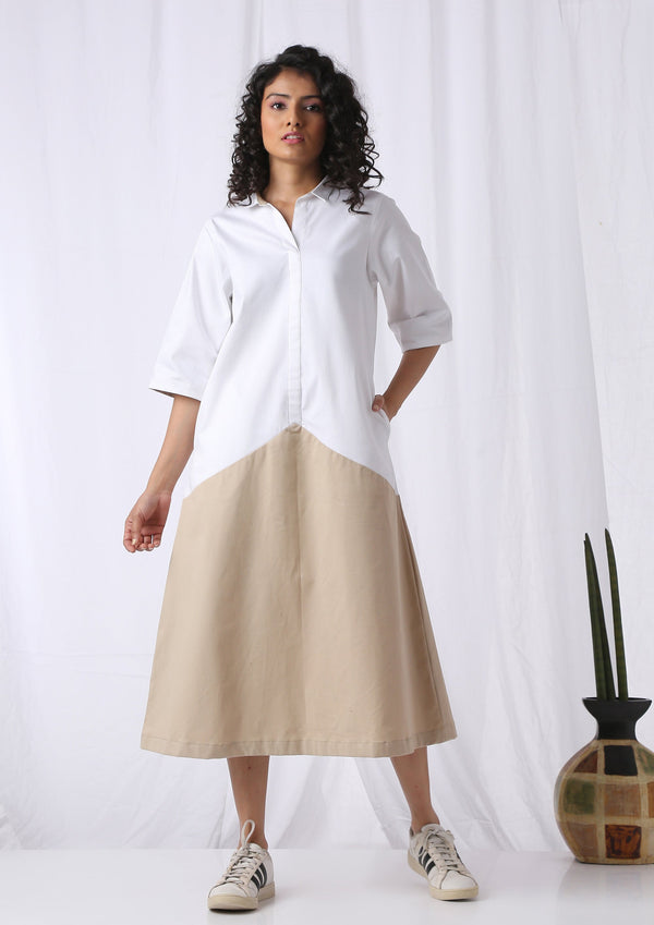 DRAPED PANEL DRESS