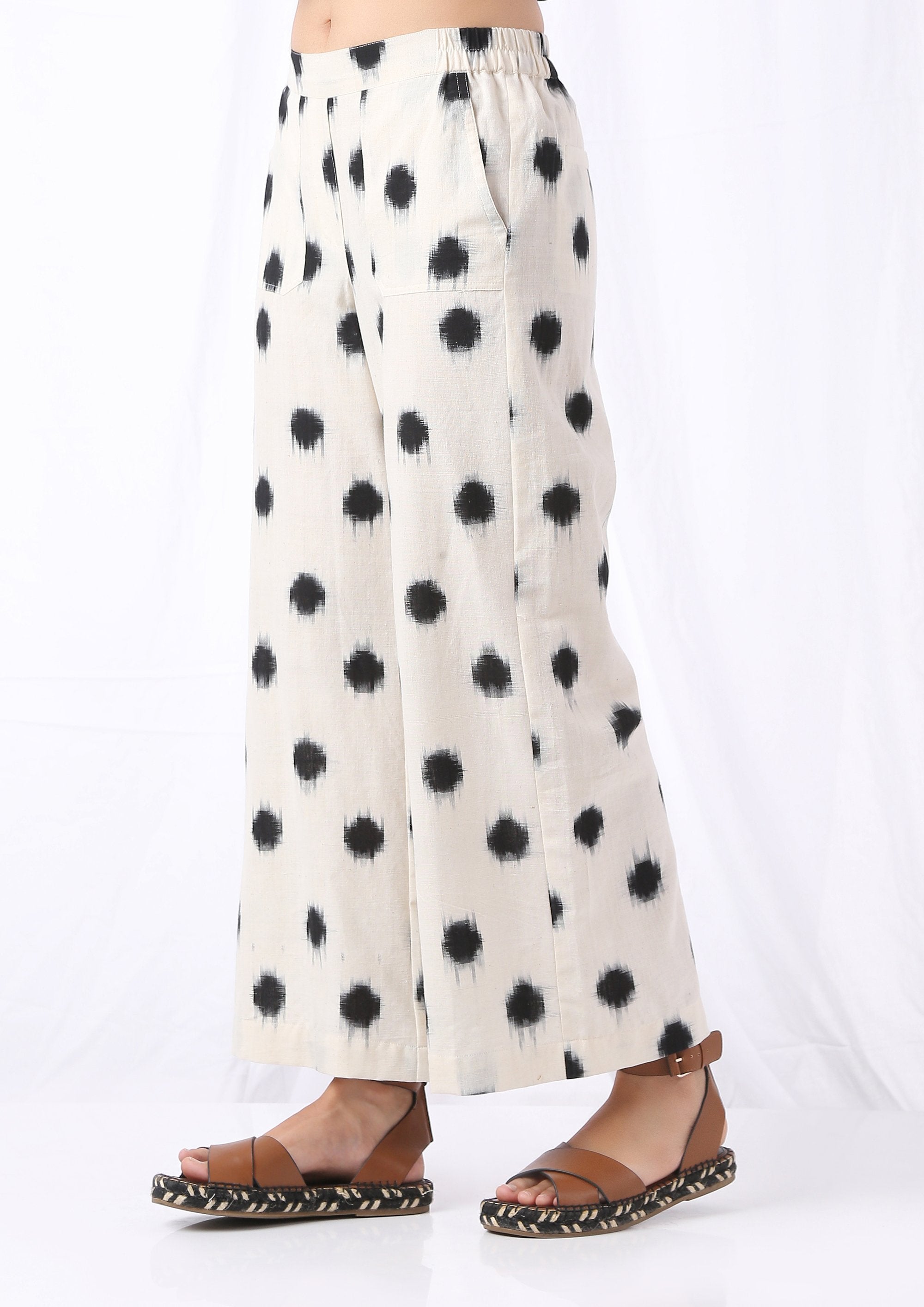 WIDE LEG IKAT POLKA PANTS