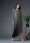 GATHERED ZIPPER DRESS
