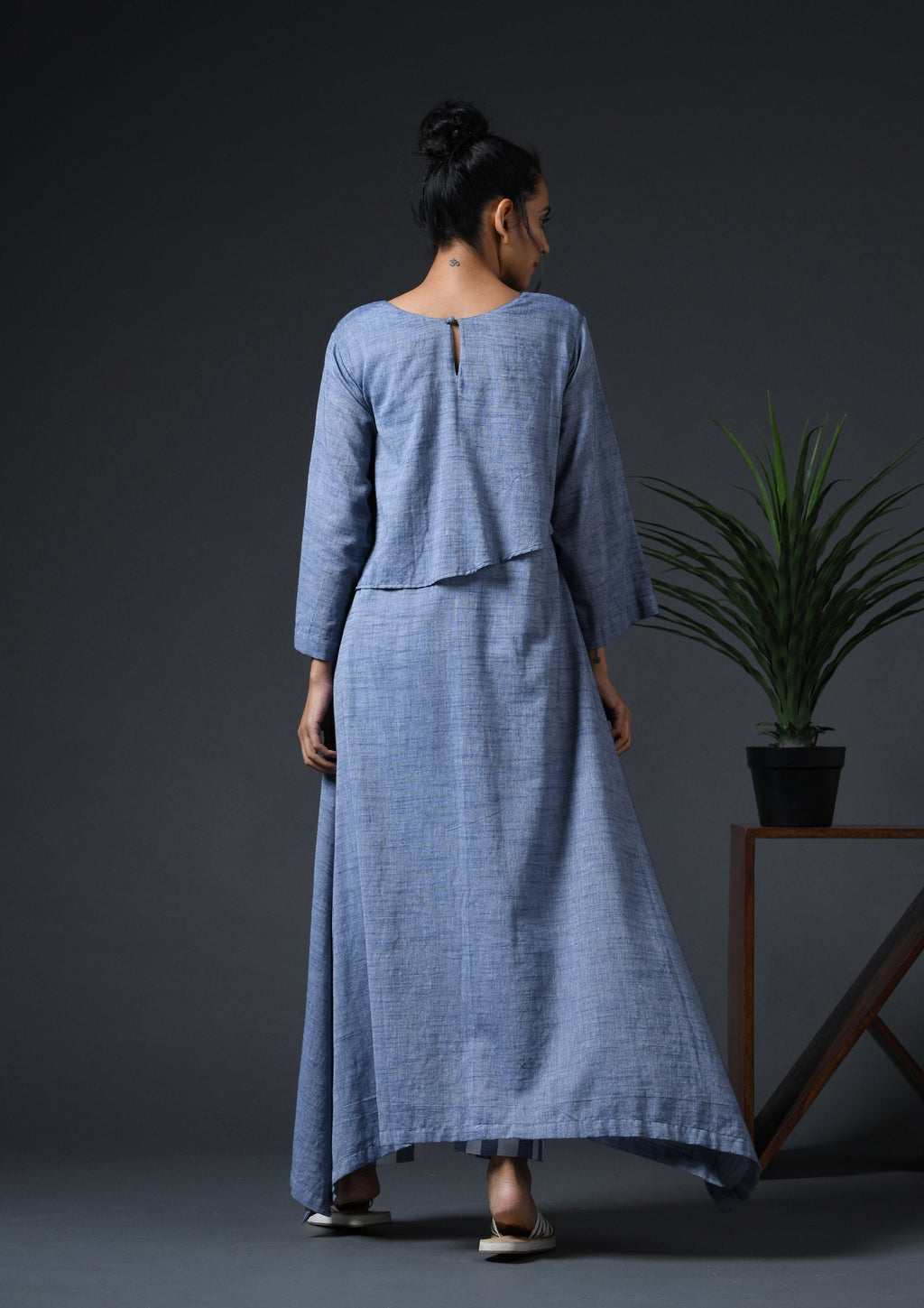 ASYMMETRICAL FLAP YOKE DRESS