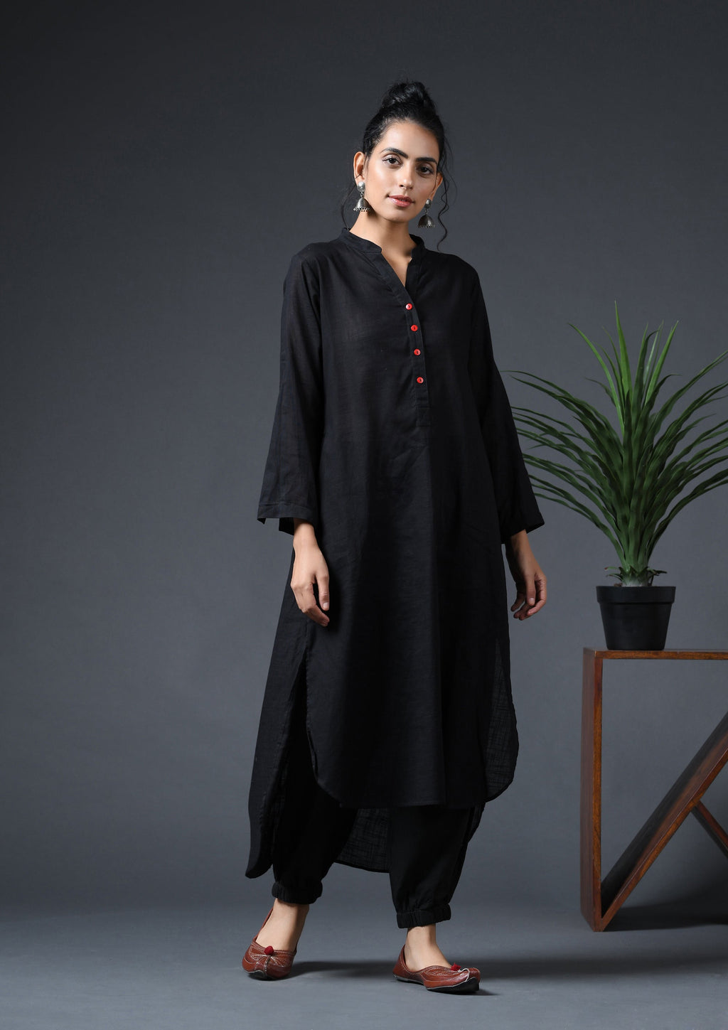 HIGH  LOW SLUB TUNIC