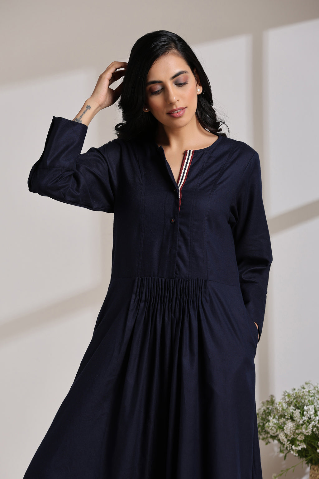 TAPE PLACKET DRESS
