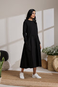 CONTRAST-PANEL MIDI T-SHIRT DRESS
