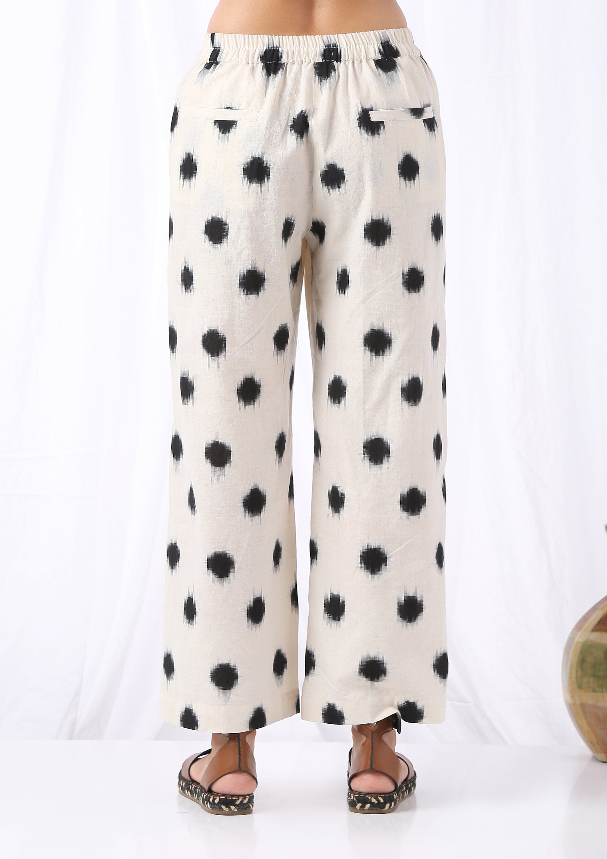 WIDE LEG IKAT POLKA PANTS