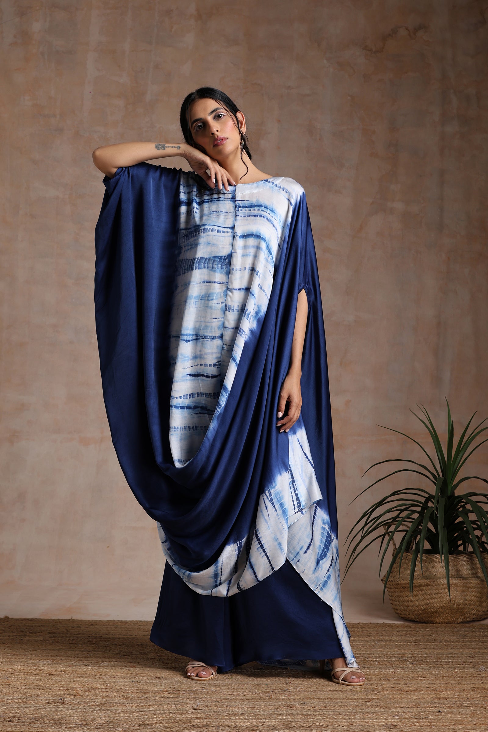 SHIBORI CHOGA CO-ORD SET - BLUE