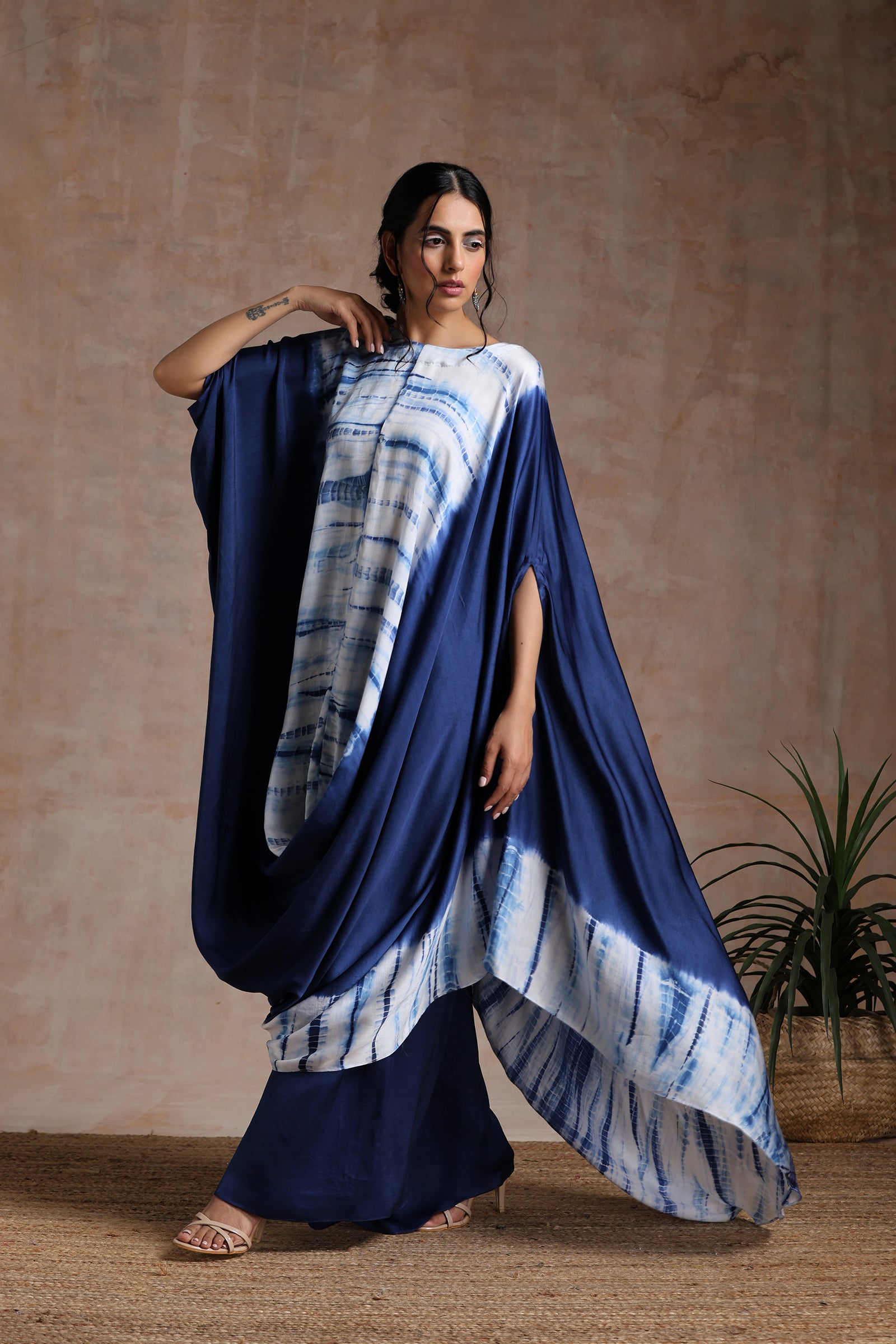 SHIBORI CHOGA CO-ORD SET - BLUE